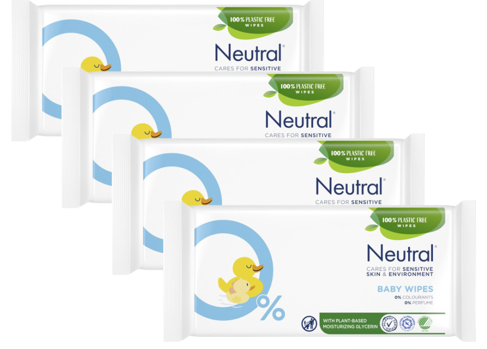 Neutral - Baby Billendoekjes - 4 x 52 = 208 stuks - 0% Parfum Neutral - Baby Billendoekjes - 4 x 52 = 208 stuks - 0% Parfum
